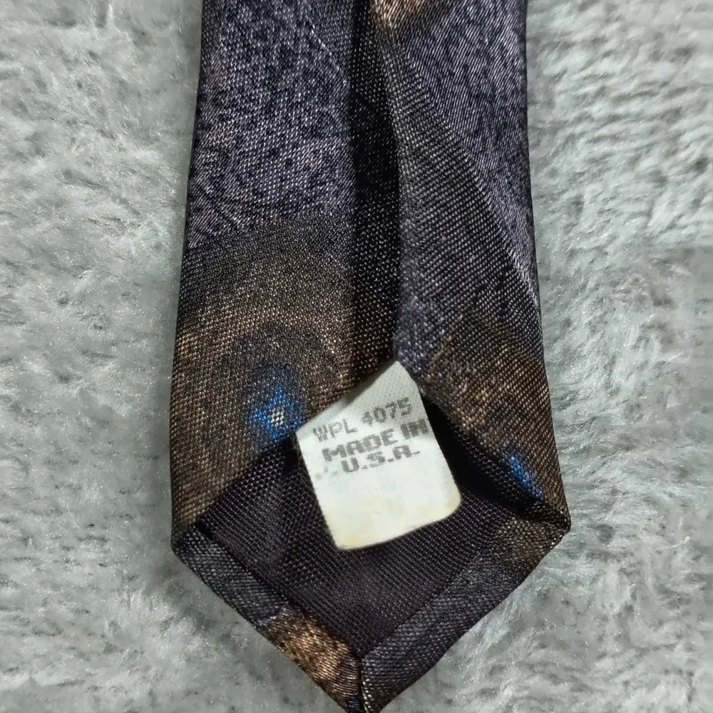 Vintage Oscar de la Renta Studio Tie Mens  90s Peacock Feather Old Money